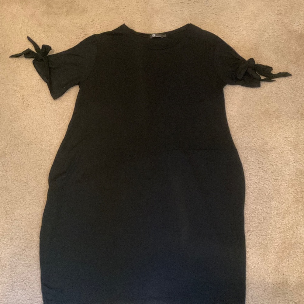 Black Cotton Cold Shoulder Dress. Sz. Large - Picture 5 of 5